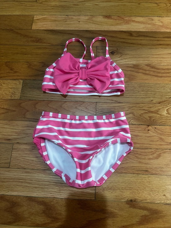 Ruffle Butts Other - Ruffle Butts Pink & White Striped 2 Pc Bathing Suit Baby Girl 18-24 Months‎